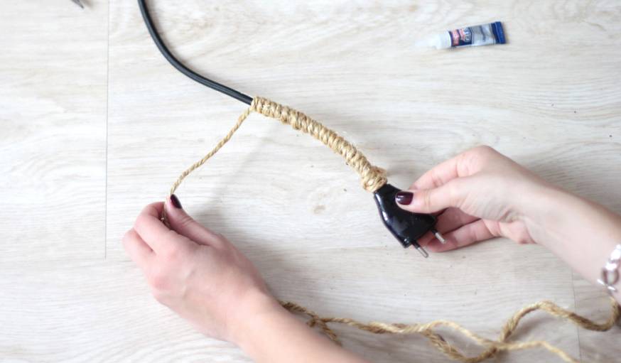 Tutoriel - DIY : fabriquer un cache fil en corde - Luminaires