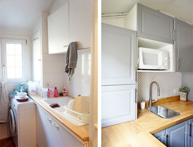 Avant/Après : Une adorable mini-cuisine fermée de 3,5 m2