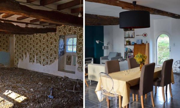 Avant / après : une ferme normande transformée en paradis scandinave