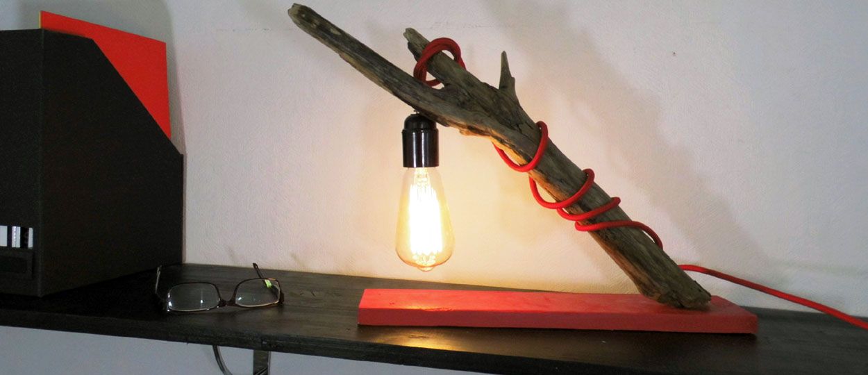 DIY faire une lampe soi-même - Modèle en bois flotté #1
