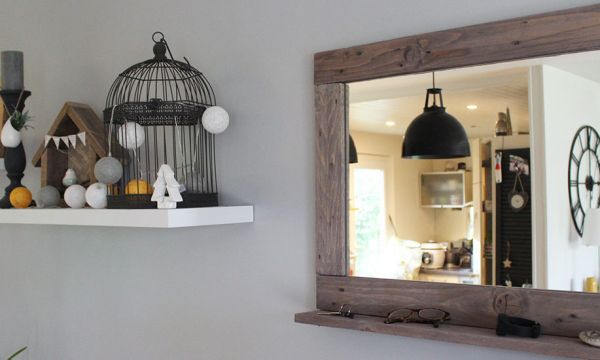 Tuto : Fabriquez un miroir avec tablette vide-poche pour votre entrée