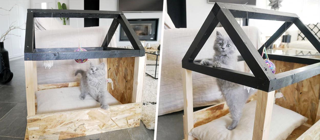 Tutoriel : Construire un panier pour chat original en forme de petite maison