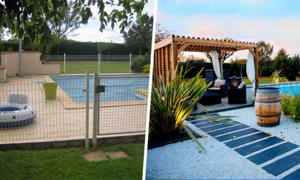 Avant / Après : Cette piscine un peu triste est devenue un vrai paradis avec sa pergola