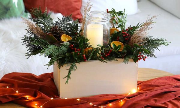 Tuto : Réalisez un centre de table très nature pour Noël