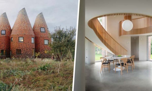 Cette famille vit dans une maison toute ronde inspirée des tourailles à houblon