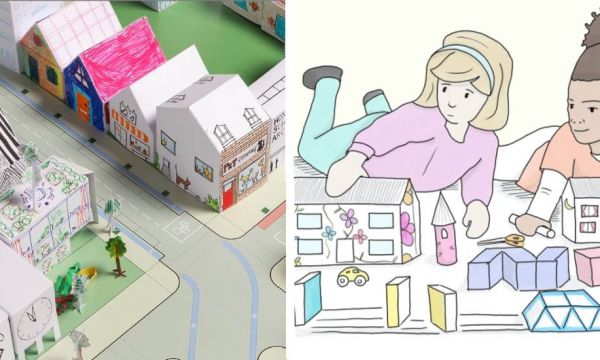 Activité pour les enfantes : créer une ville et une tour en origamis