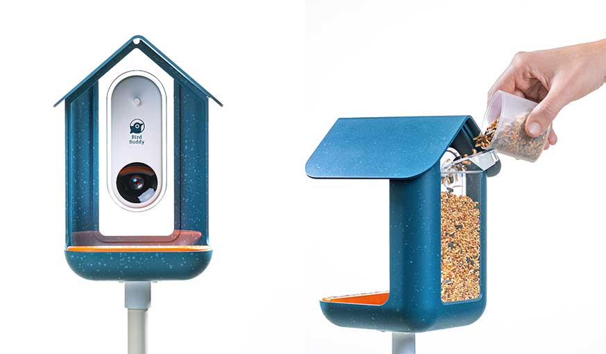 Mangeoire intelligente pour oiseaux avec caméra, mini mangeoire à